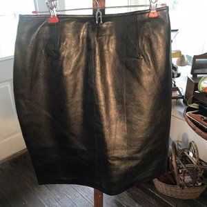 Black Leather Skirt 8 Croft & Barrowe  Lambskin